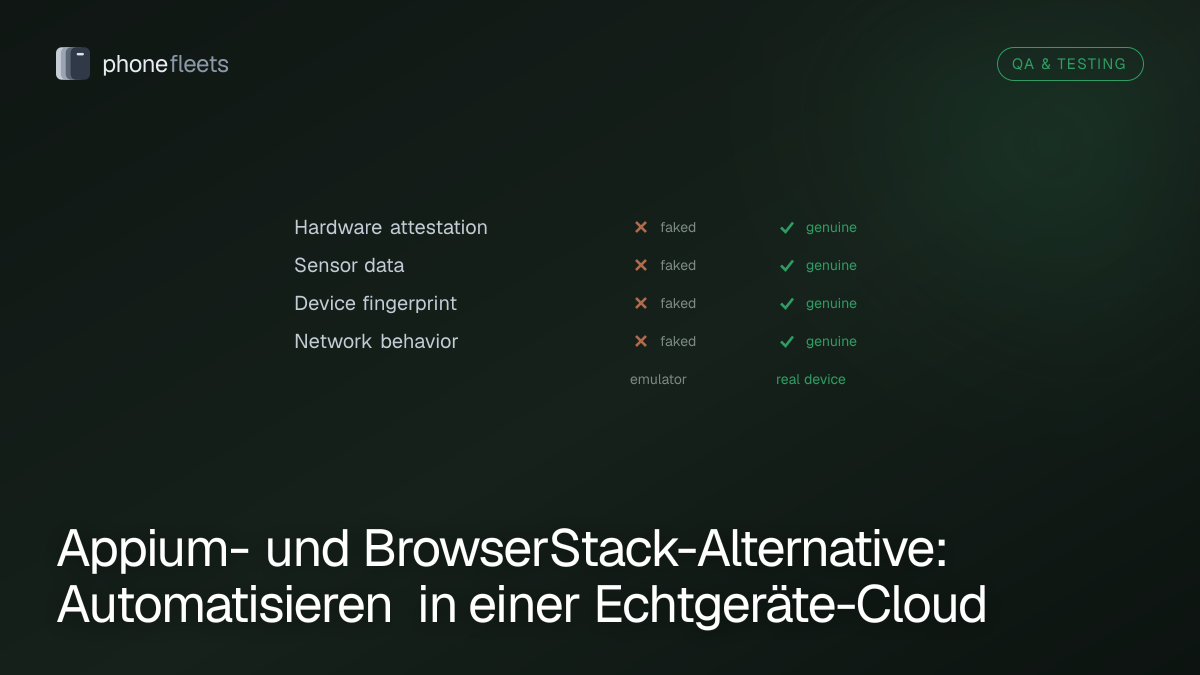 Appium- und BrowserStack-Alternative: Automatisieren in einer Echtgeräte-Cloud