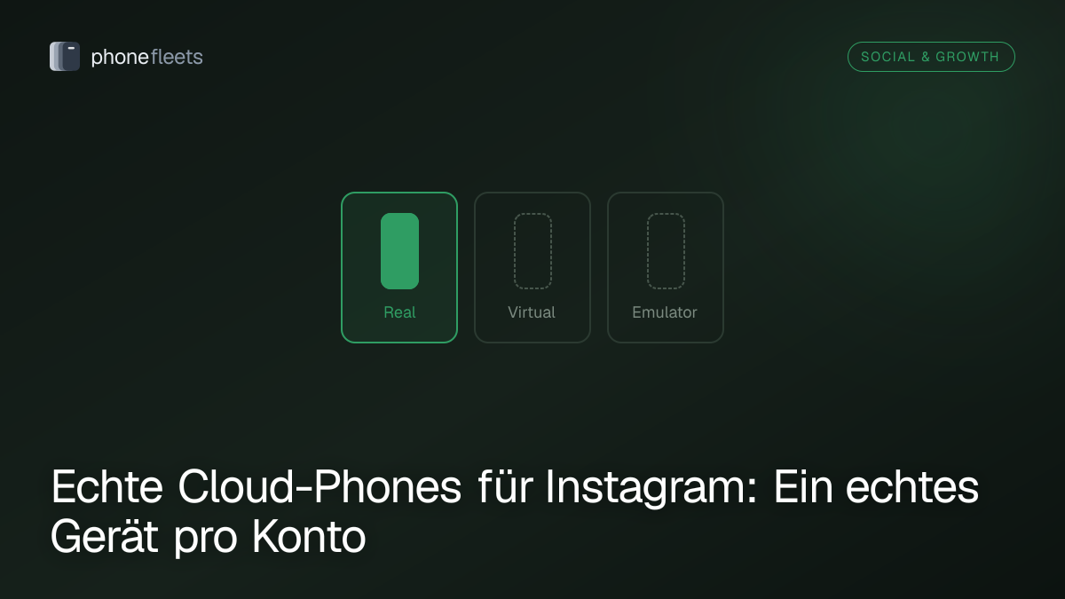 Echte Cloud-Phones für Instagram: Ein echtes Gerät pro Konto