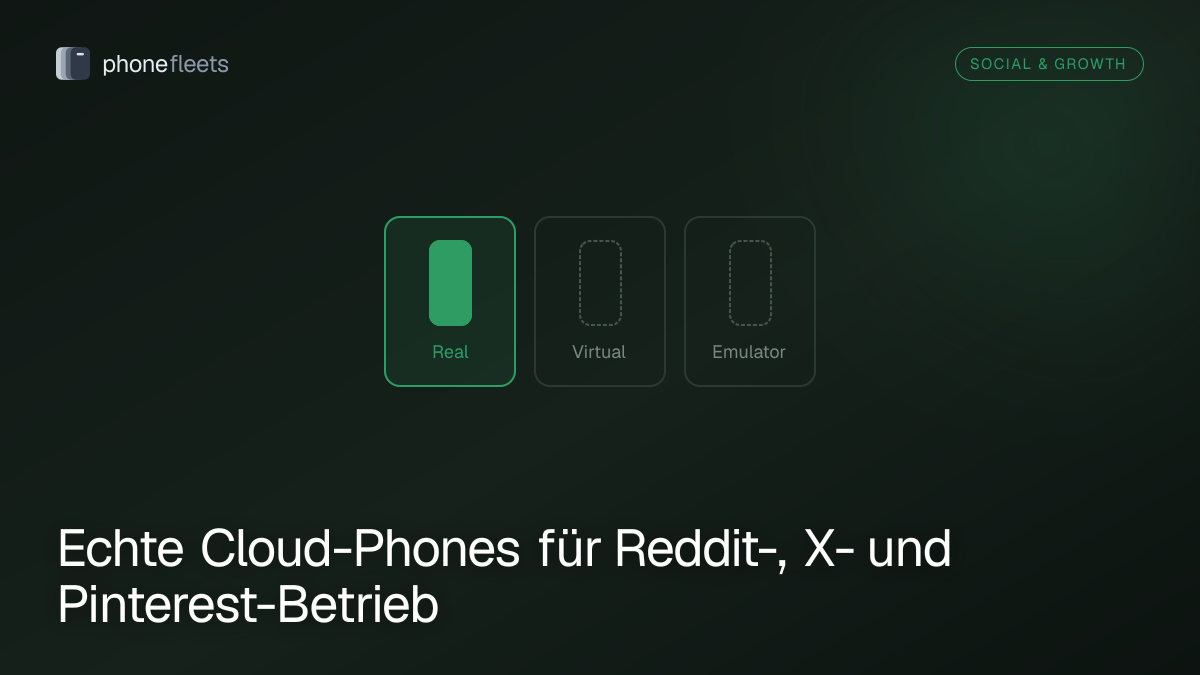 Echte Cloud-Phones für Reddit-, X- und Pinterest-Betrieb