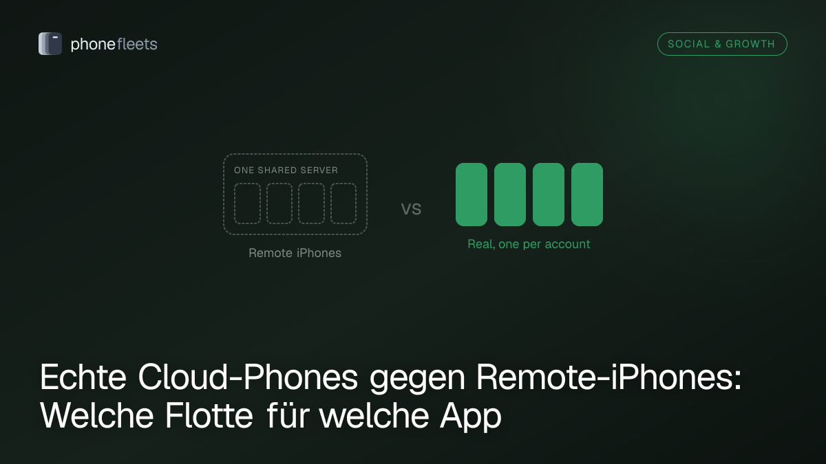 Echte Cloud-Phones gegen Remote-iPhones: Welche Flotte für welche App
