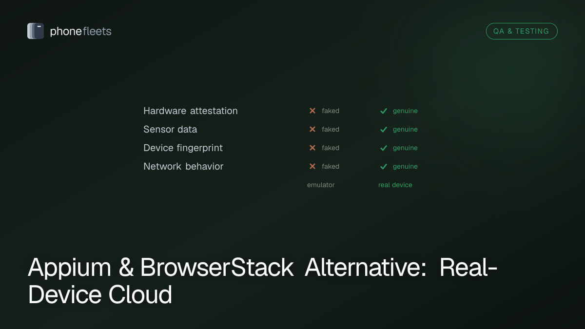 Appium & BrowserStack Alternative: Real-Device Cloud