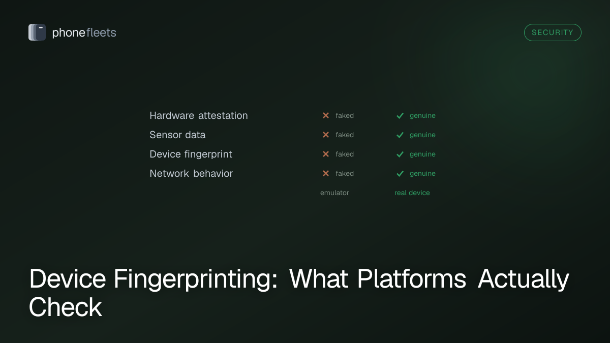 Device Fingerprinting: What Platforms Actually Check