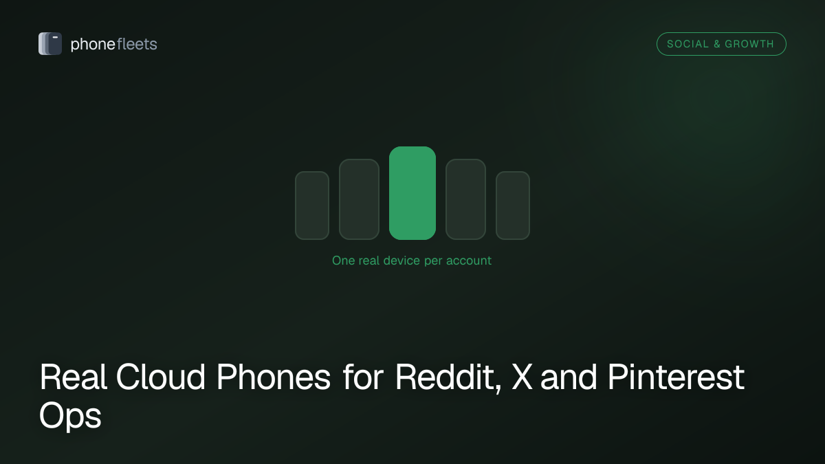 Real Cloud Phones for Reddit, X and Pinterest Ops