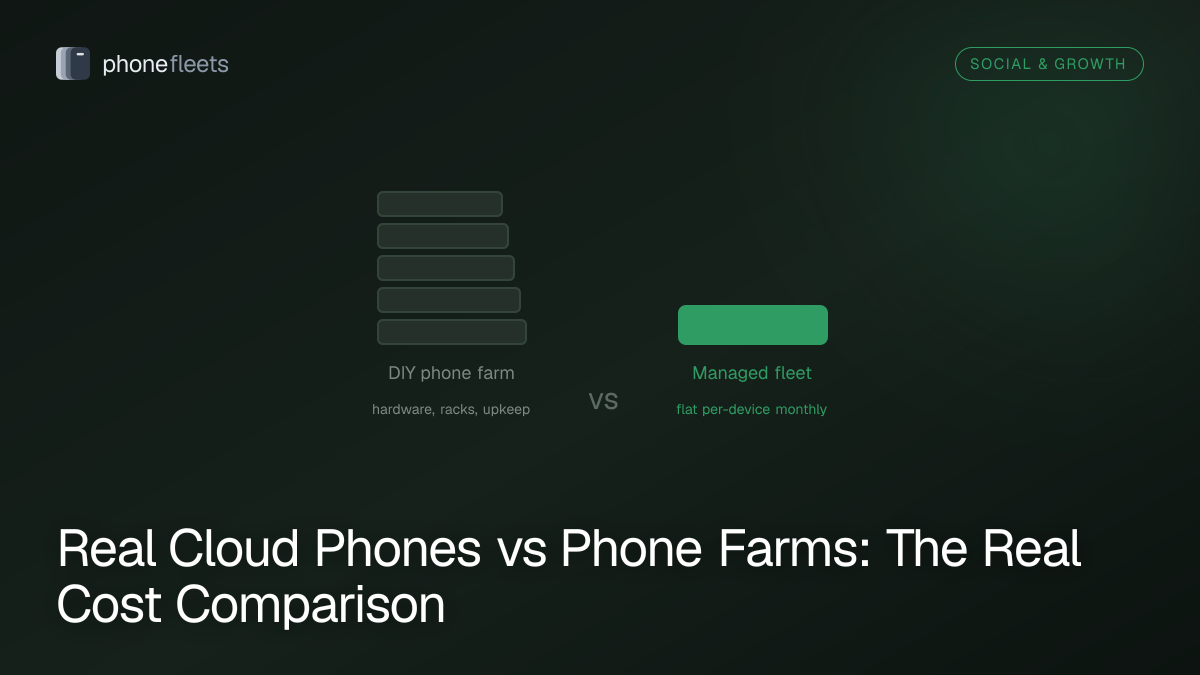 Real Cloud Phones vs Phone Farms: The Real Cost Comparison