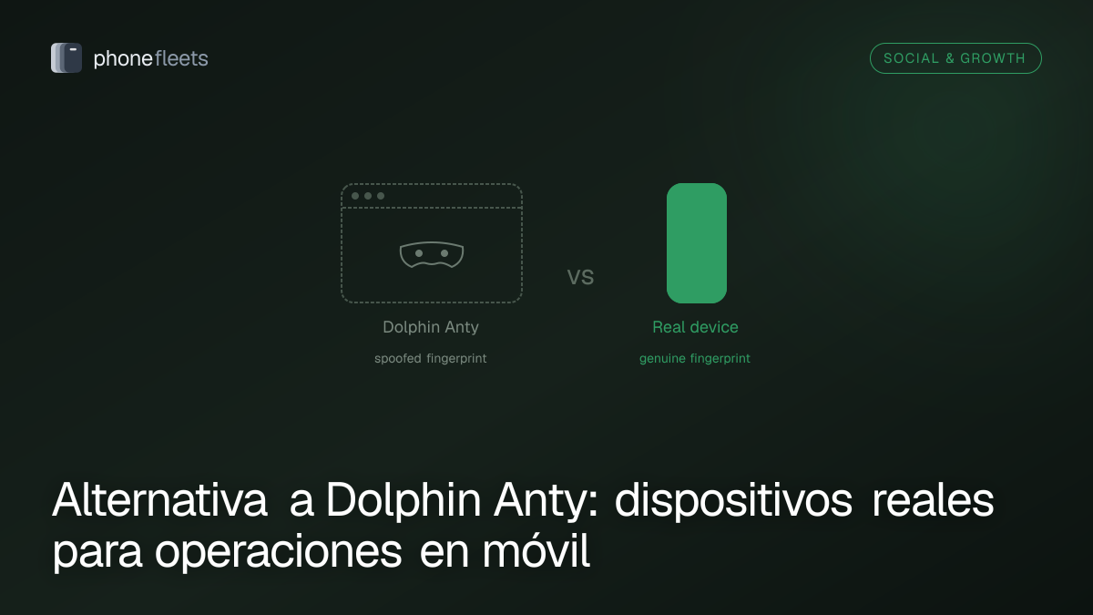Alternativa a Dolphin Anty: dispositivos reales para operaciones en móvil