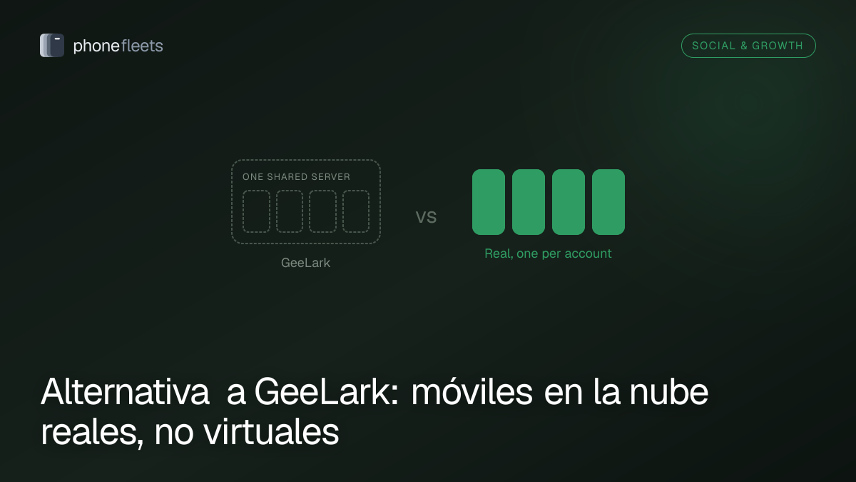 Alternativa a GeeLark: móviles en la nube reales, no virtuales