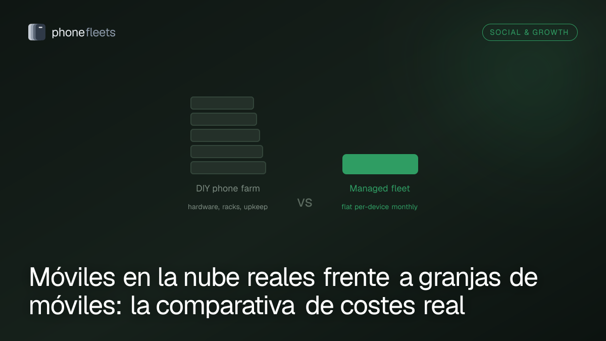 Móviles en la nube reales frente a granjas de móviles: la comparativa de costes real