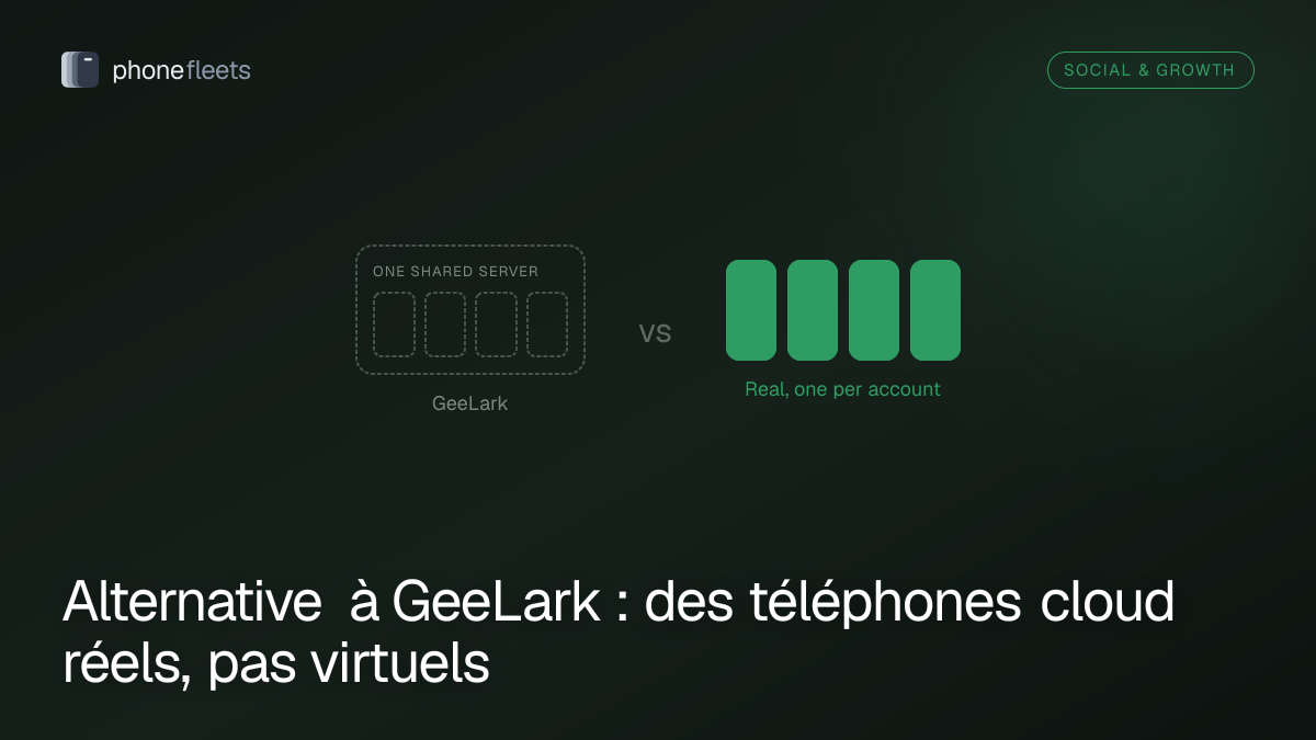 Alternative à GeeLark : des téléphones cloud réels, pas virtuels