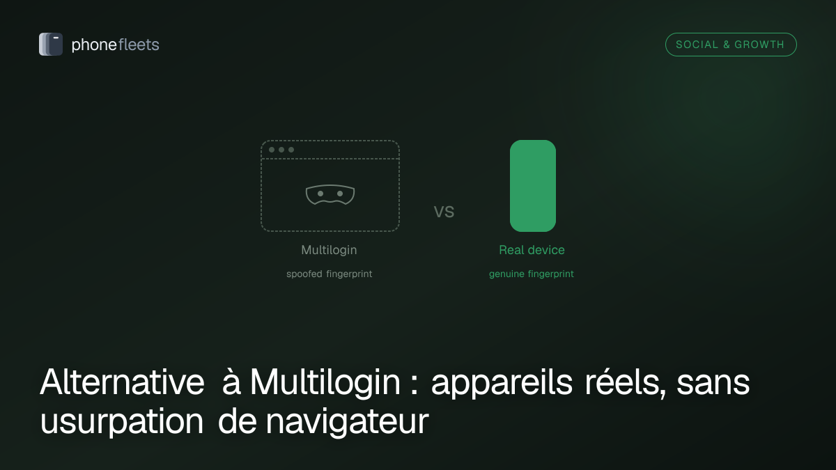 Alternative à Multilogin : appareils réels, sans usurpation de navigateur