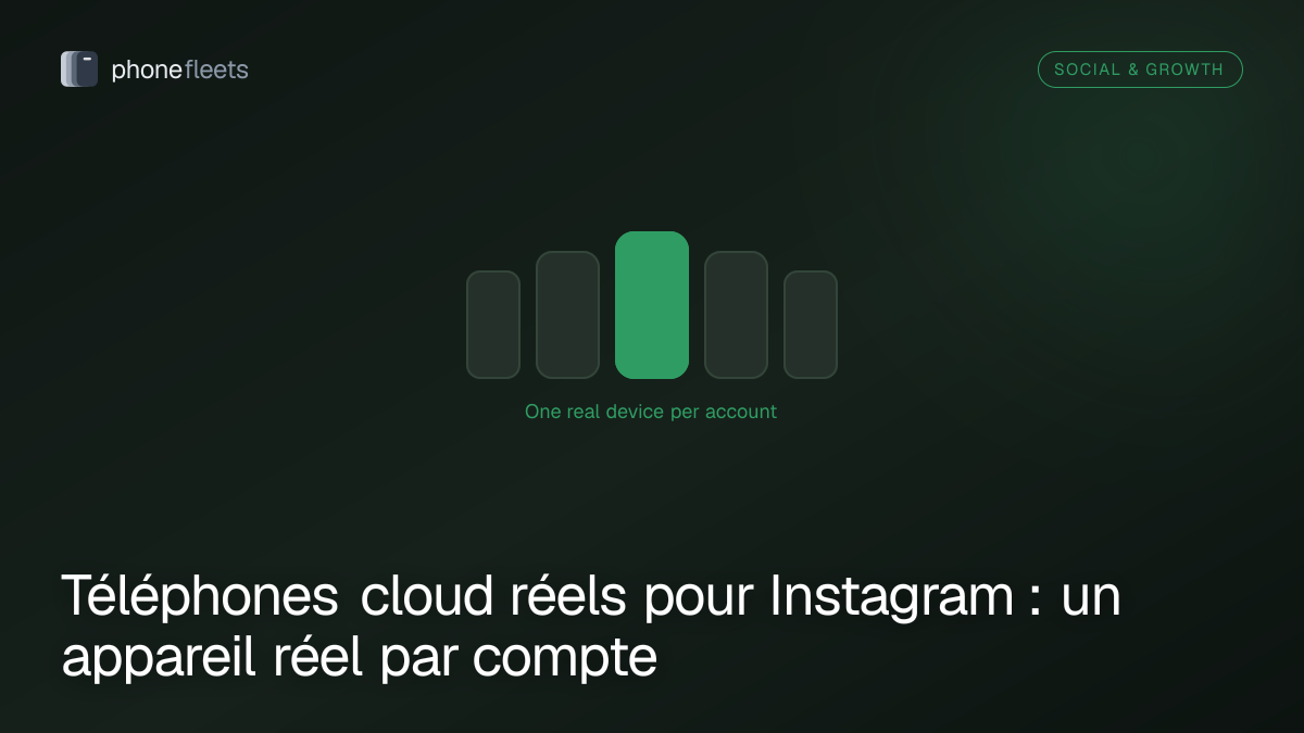 Téléphones cloud réels pour Instagram : un appareil réel par compte