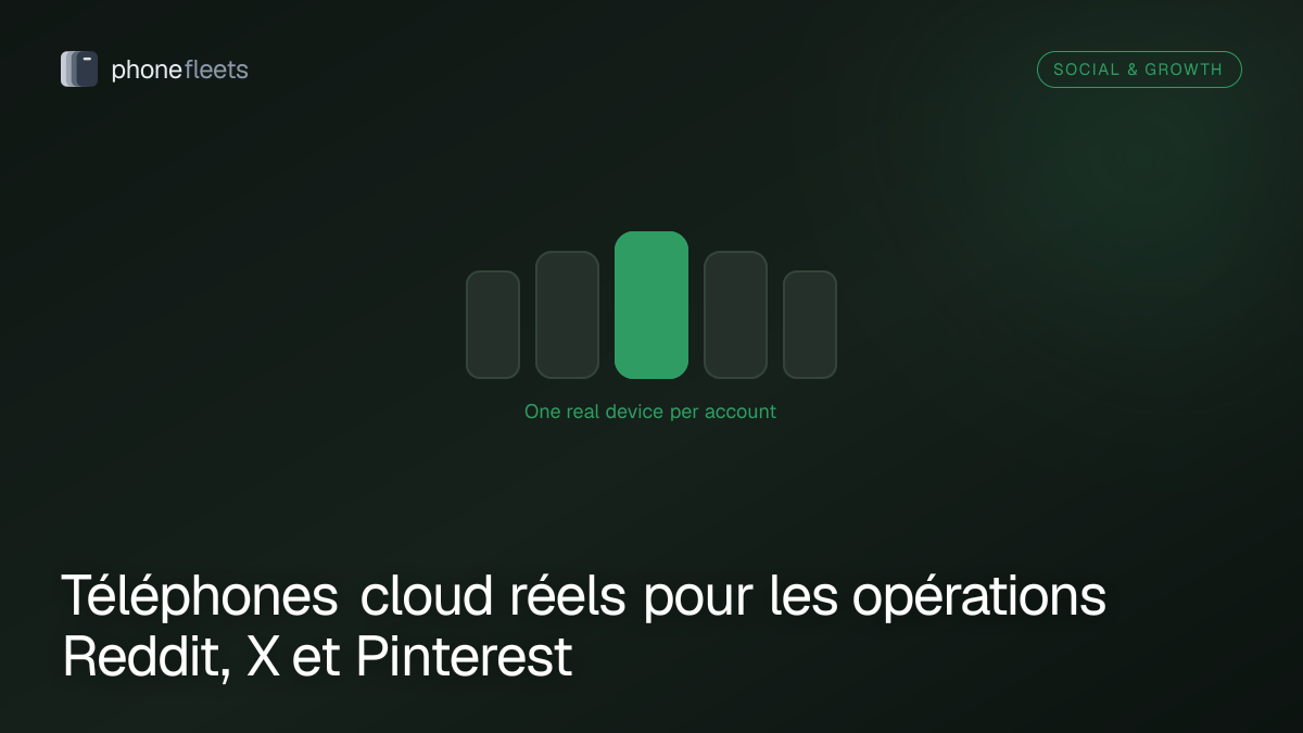 Téléphones cloud réels pour les opérations Reddit, X et Pinterest