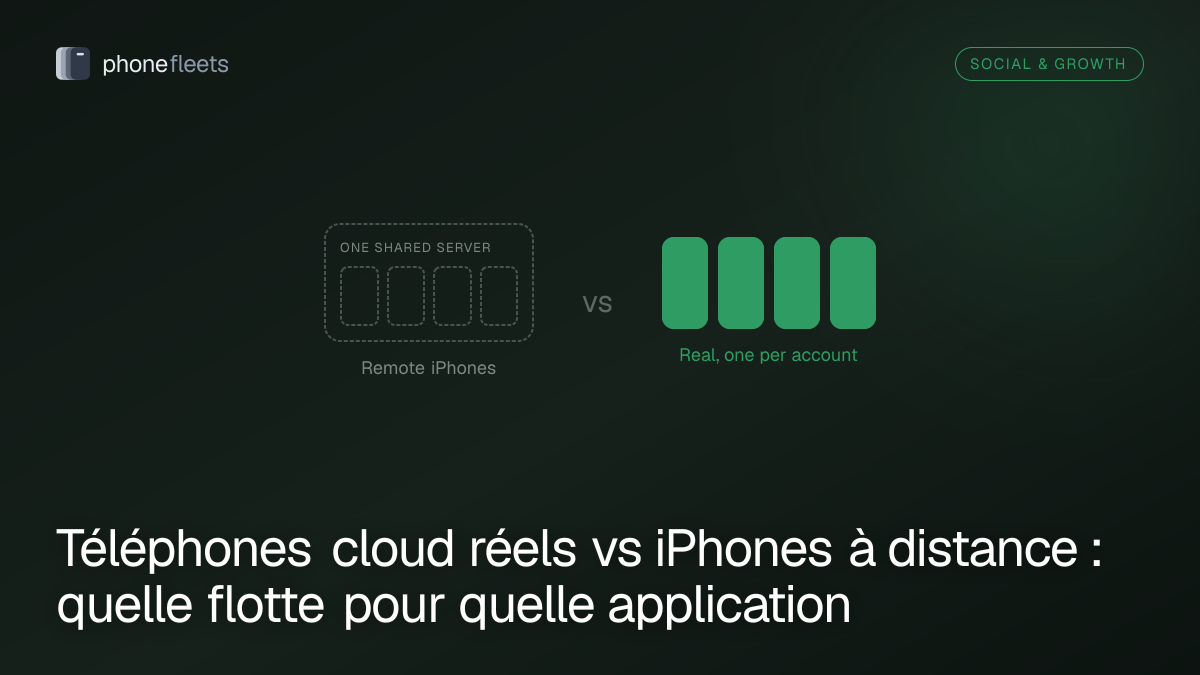 Téléphones cloud réels vs iPhones à distance : quelle flotte pour quelle application