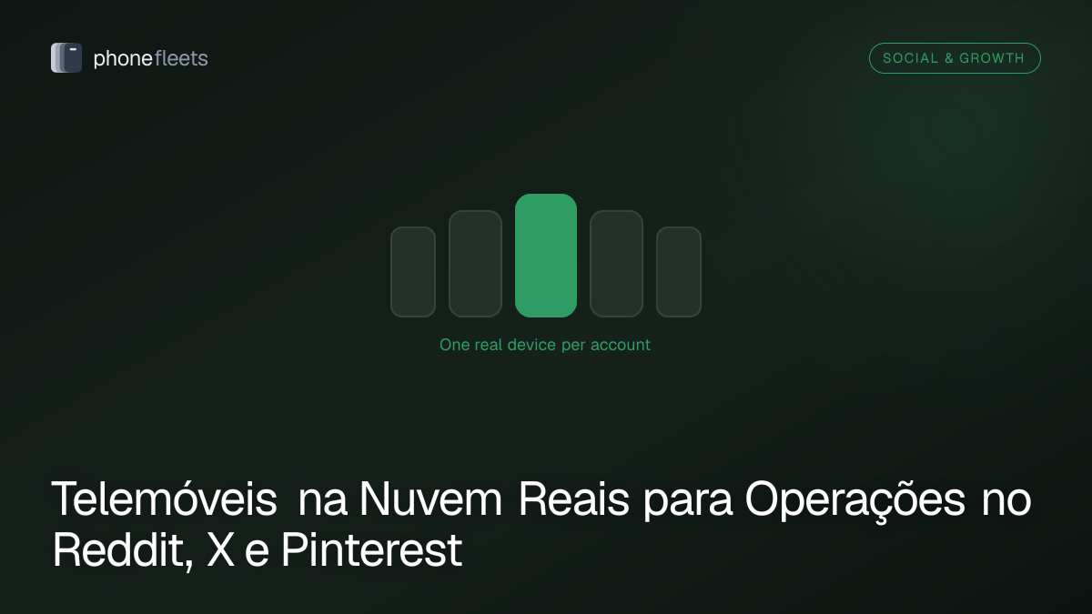 Telemóveis na Nuvem Reais para Operações no Reddit, X e Pinterest
