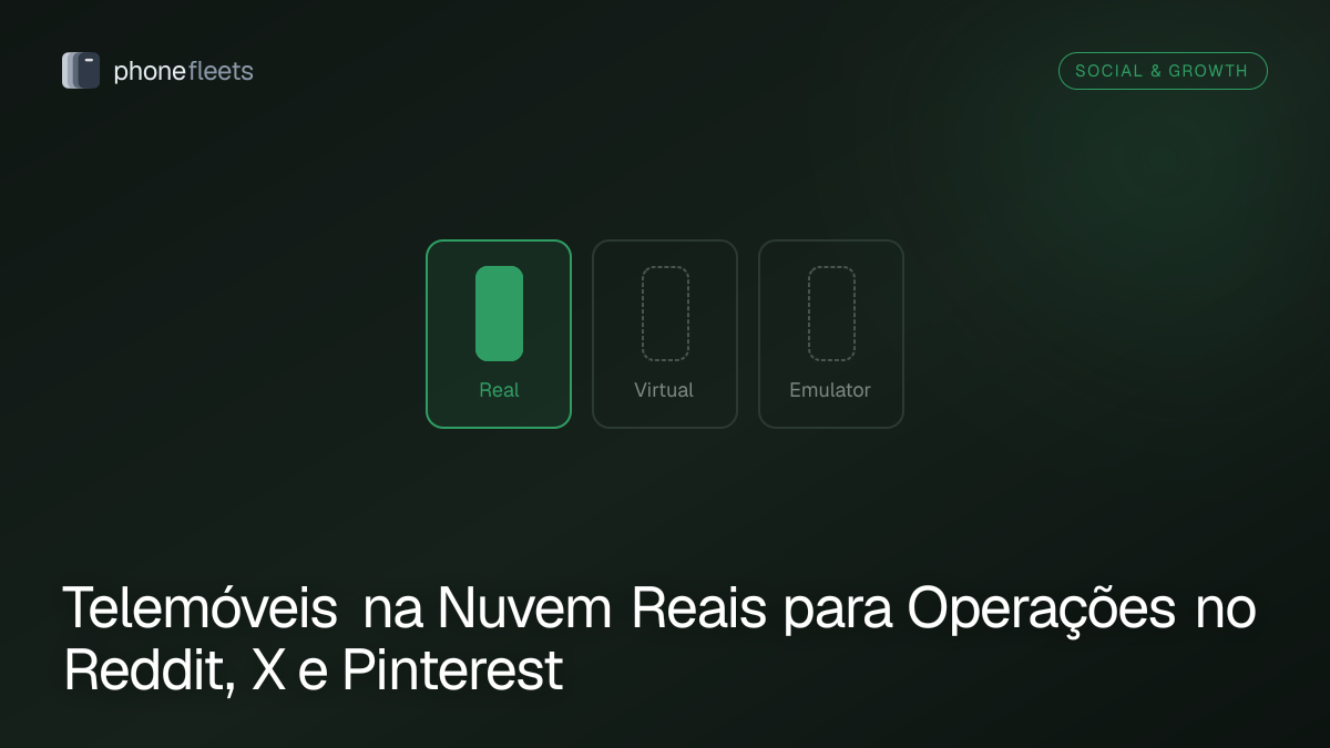 Telemóveis na Nuvem Reais para Operações no Reddit, X e Pinterest